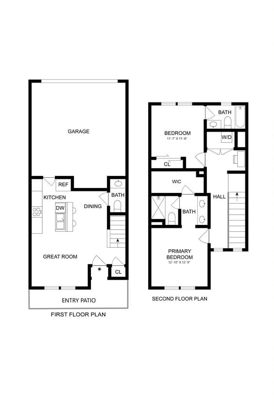 Floor Plan - 2 Bedroom Townhome