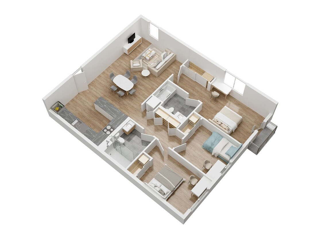 Floor Plan - 4000 Mont Clair Apartments - Unit 304