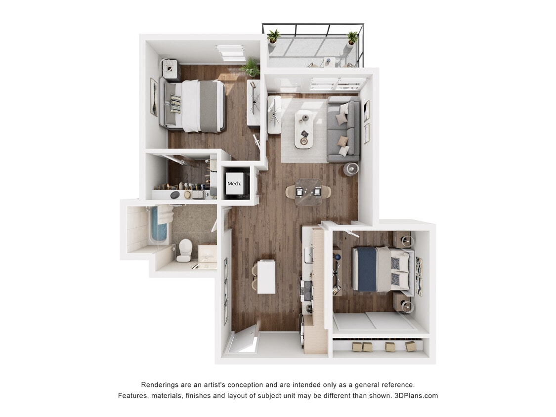 Floor Plan - I2 - 2 Bedroom