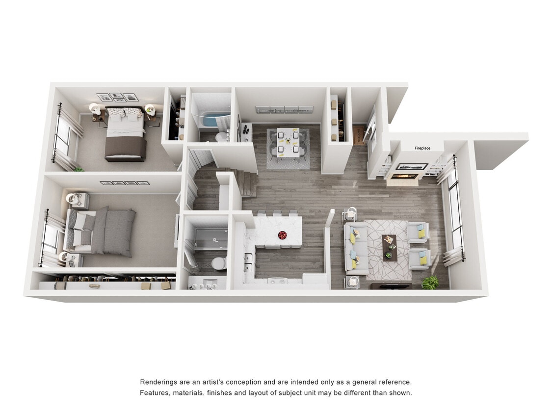 Floor Plan - 2BD, 2BTH F