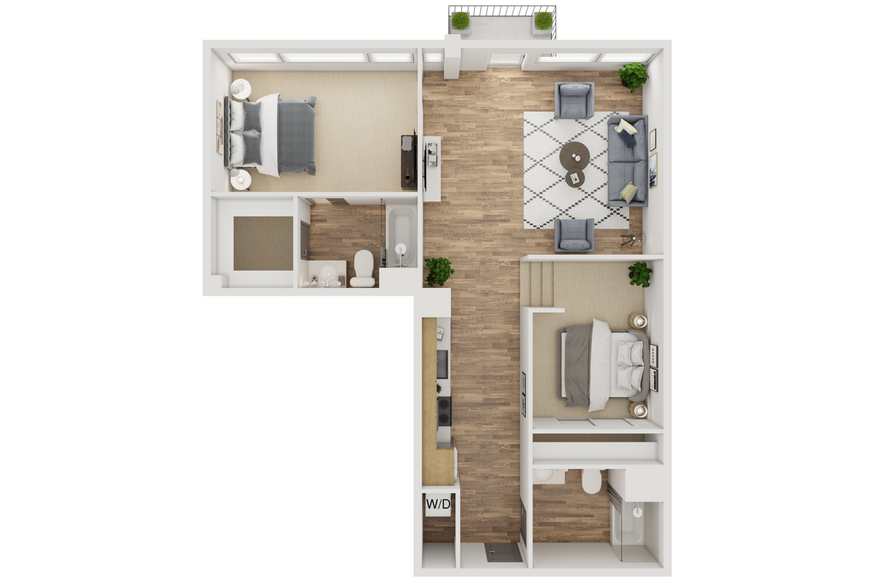 Floor Plan - 1 Bed Plus Den
