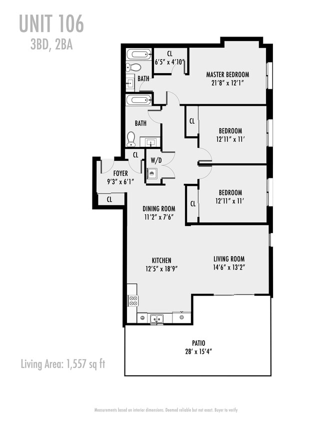 Floor Plan - Three Bedroom Two Bath