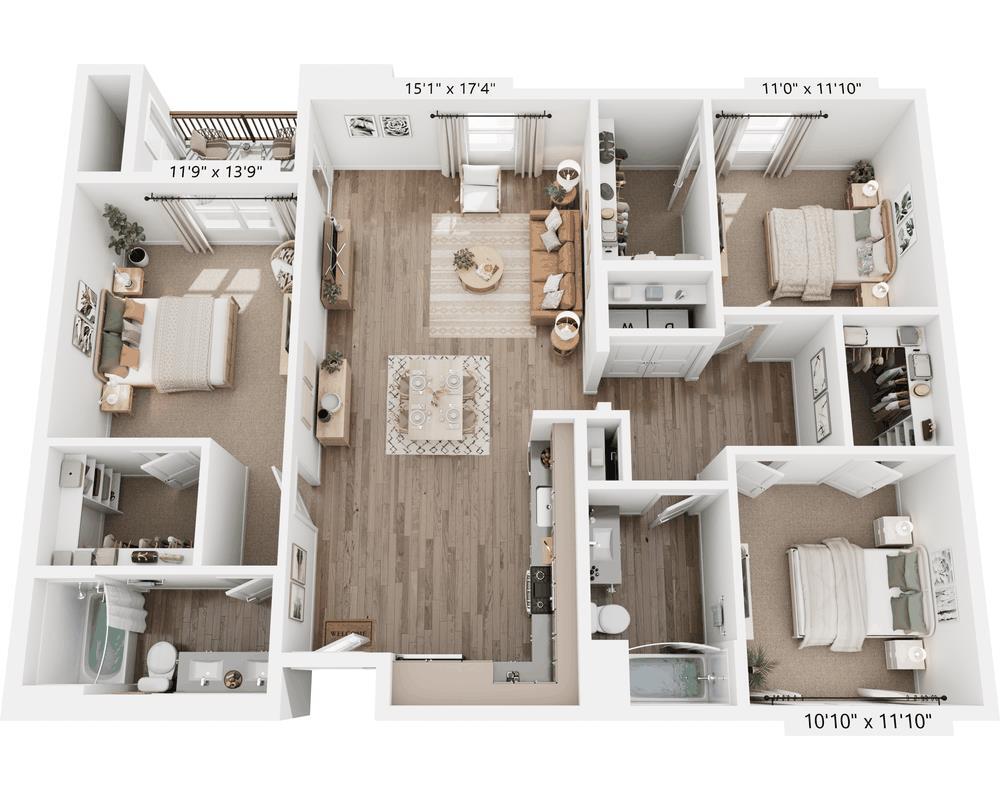 Floor Plan - Three Bedroom C2