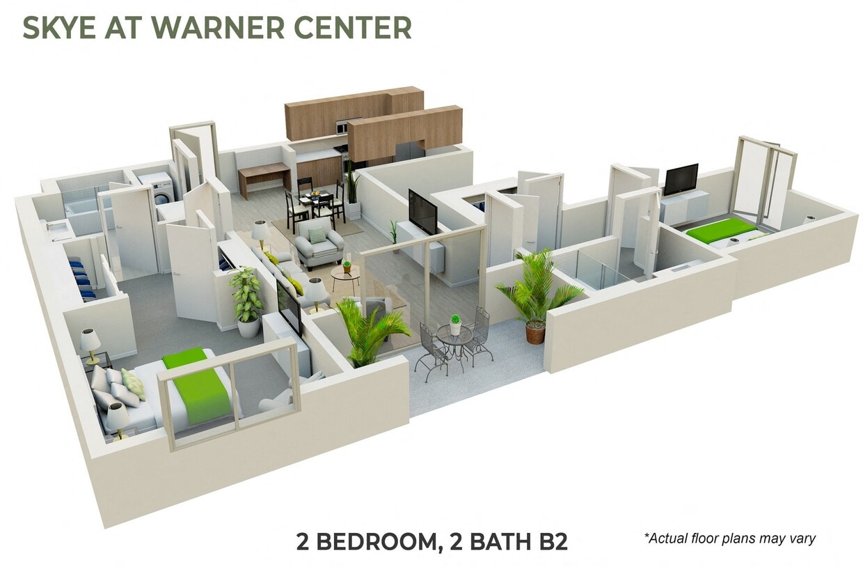 Floor Plan - 2 Bedroom, 2 Bath B2
