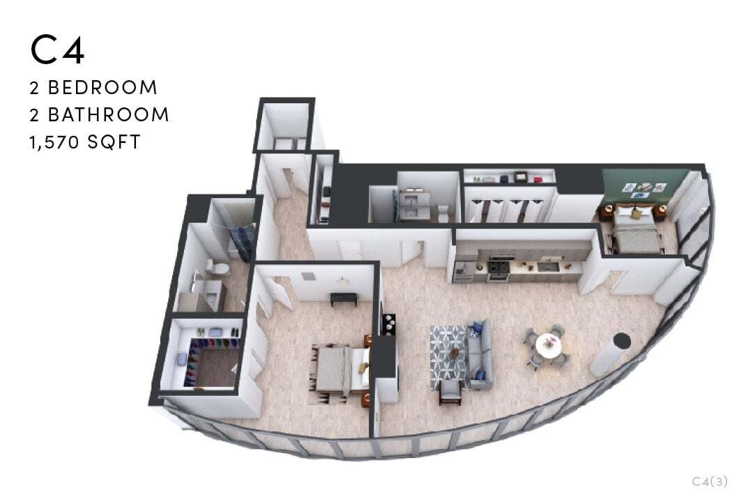 Floor Plan - C4 2 Bedroom