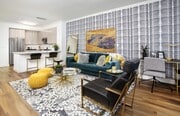 Open living and dining spaces at Reveal Playa Vista in Playa Vista, CA. - Reveal Playa Vista Apartments