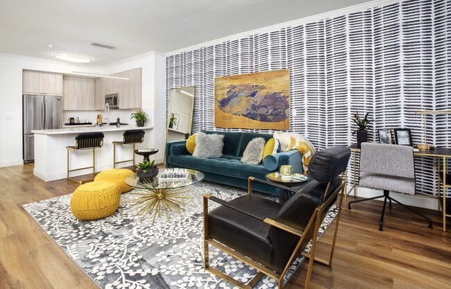 Open living and dining spaces at Reveal Playa Vista in Playa Vista, CA. - Reveal Playa Vista