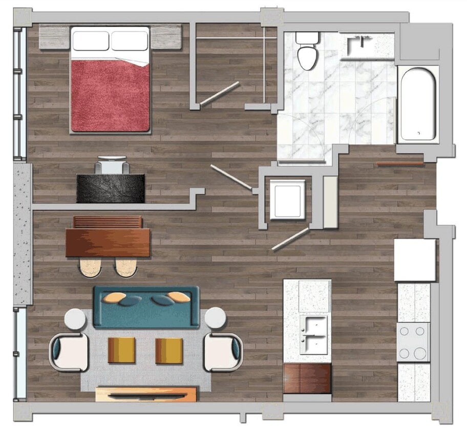 Floor Plan - 1 Bedroom B1