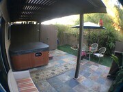 private sizeable back yardw/double sized storage shed; no spa currently - 9175 Campina Dr Unit #12