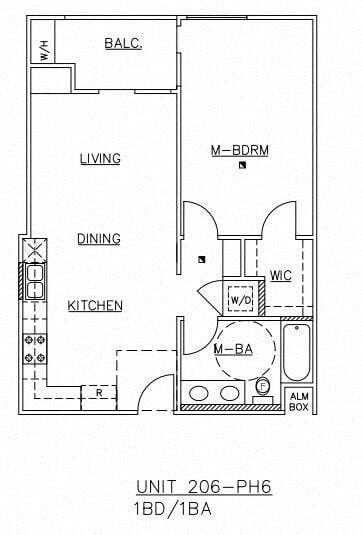 Floor Plan - One-Bedroom One-Bathroom - A