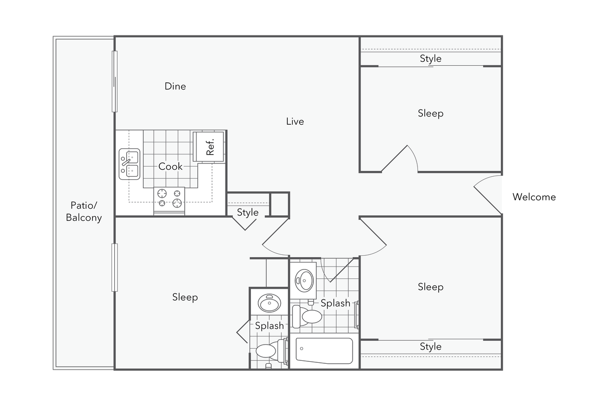 Acadia | 3-Bedroom Floorplan - Acadia