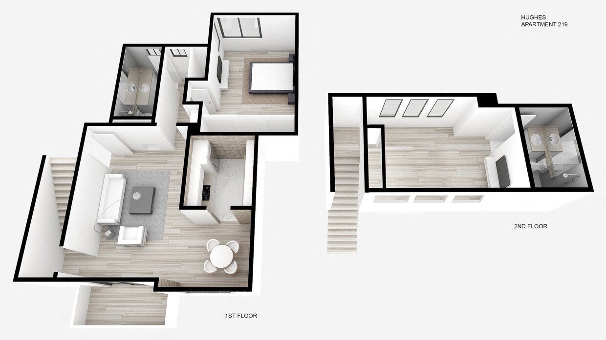Floor Plan - Two Bed ~ Two Bath Townhouse