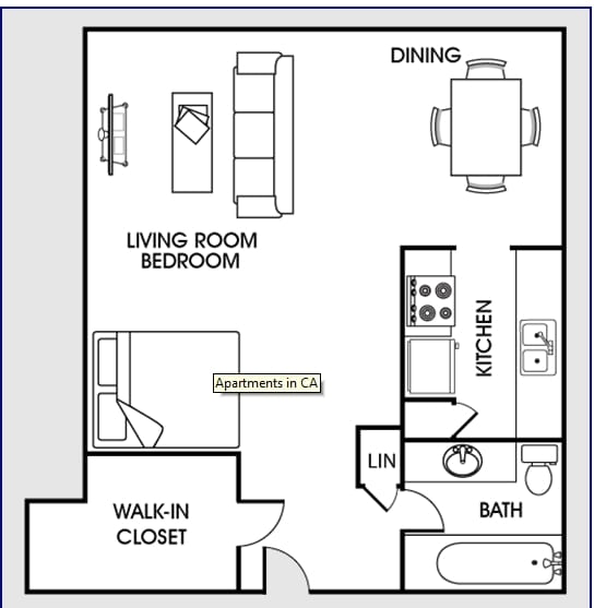 1BR/1BA - Studio