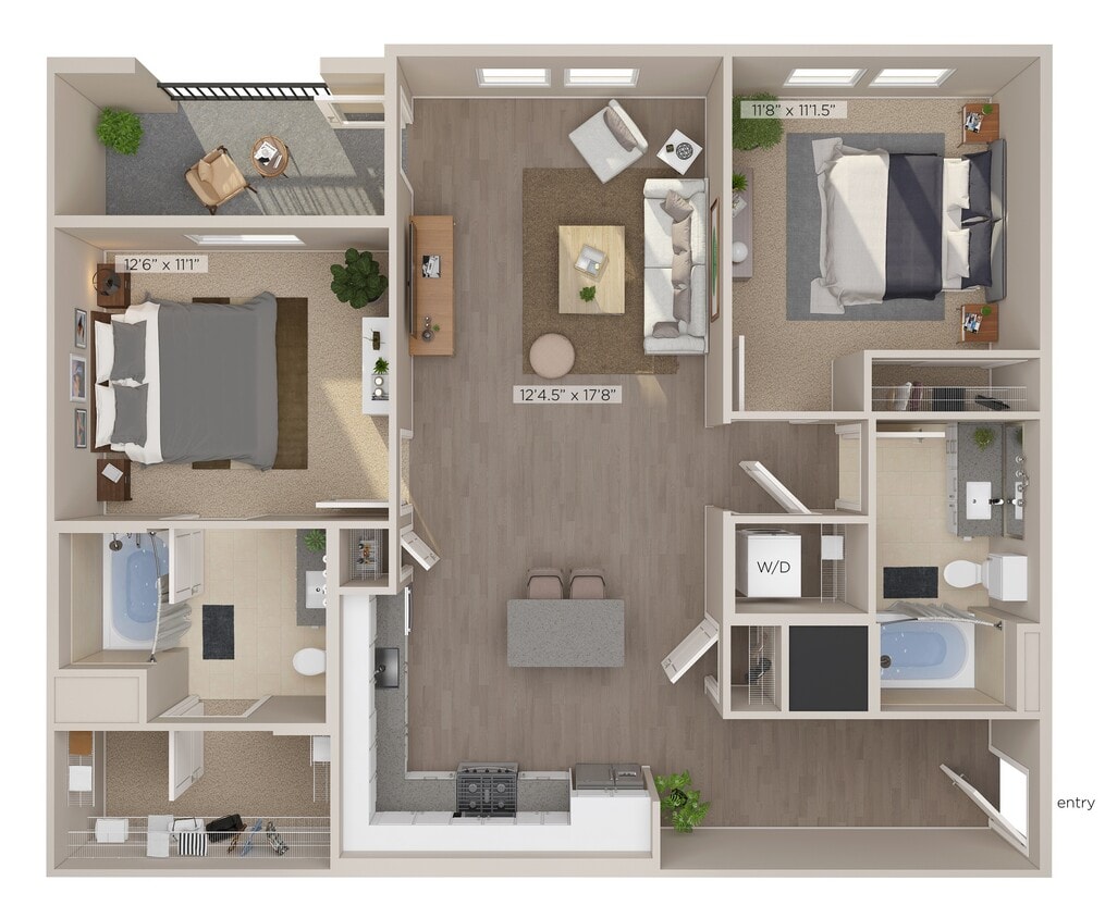 Floor Plan - Executive Townhome + Private Balcony