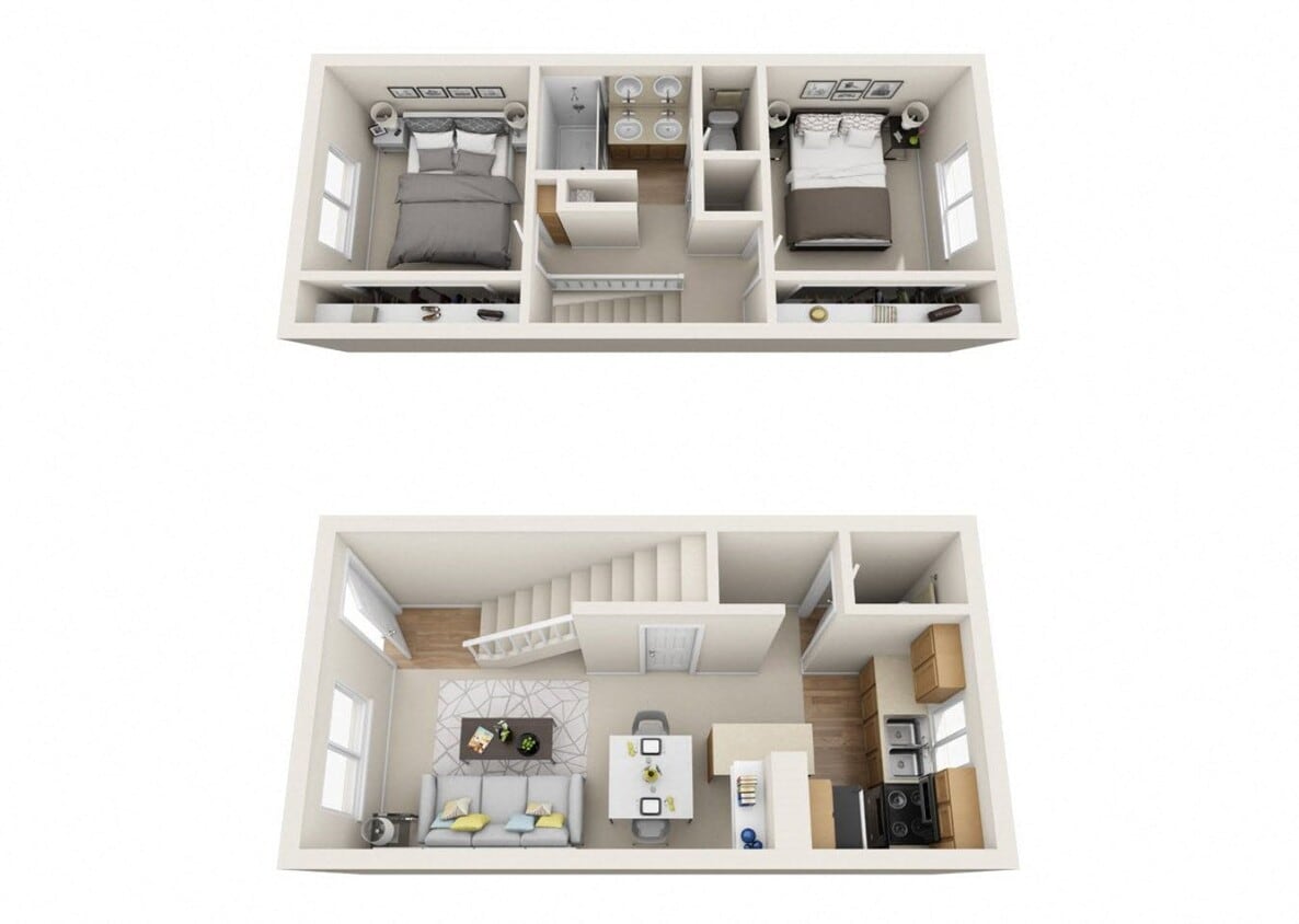 Floor Plan - Two Bedroom One and a Half Bath