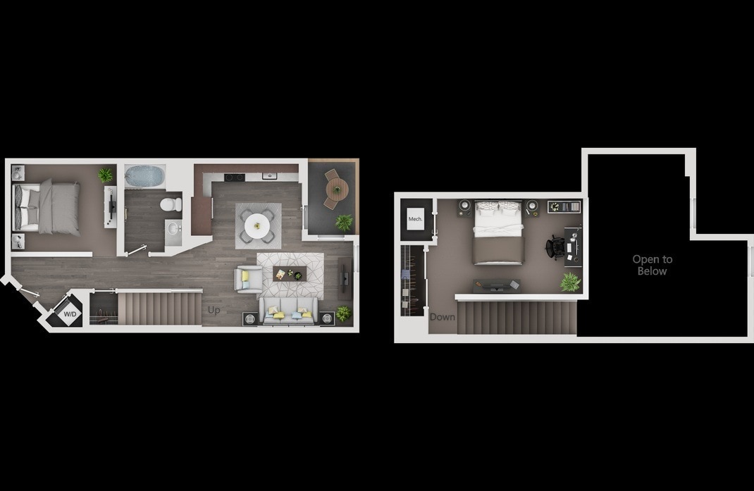 Floor Plan - 1/1 w/ Loft Large