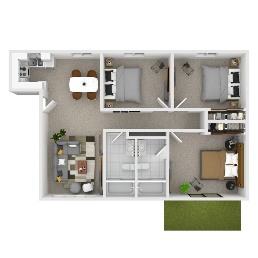3-Bedroom 2-Bathroom - 3X2