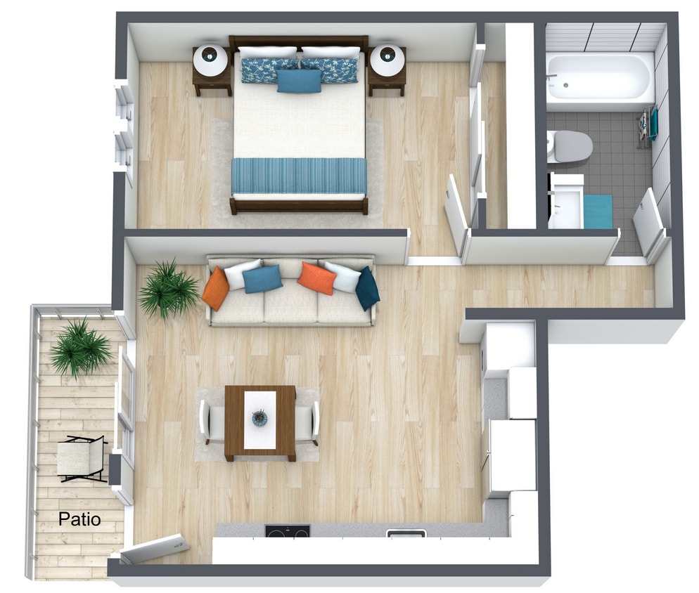 Floor Plan - 1 bd 1 ba 
