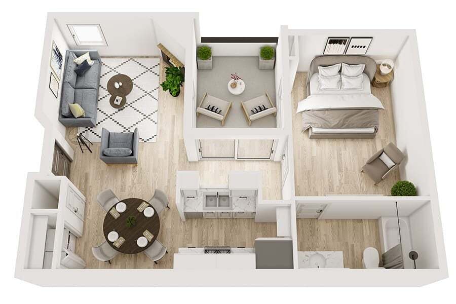 Floor Plan - 1 Bedroom D