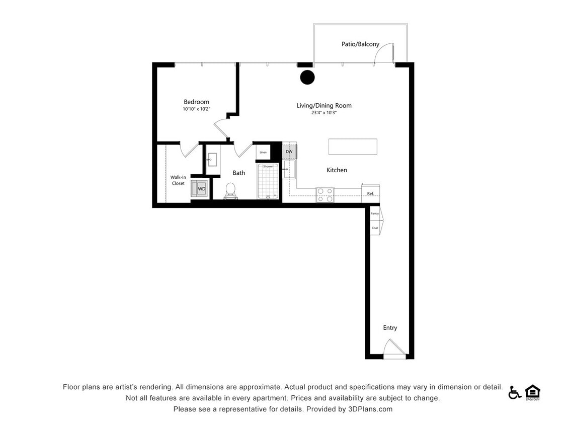 B4 | 1 bed 1 bath | 854 sq. ft. - B4