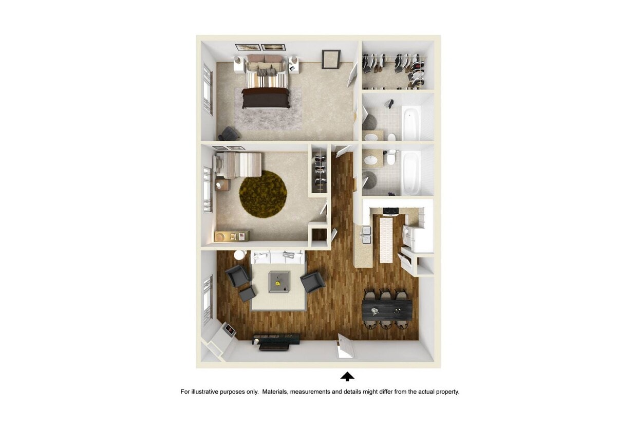 Floor Plan - 2 Bedroom, 2 Bath