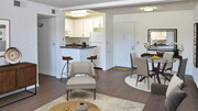 Living Room with Hard Surface Flooring - Park West Apartments