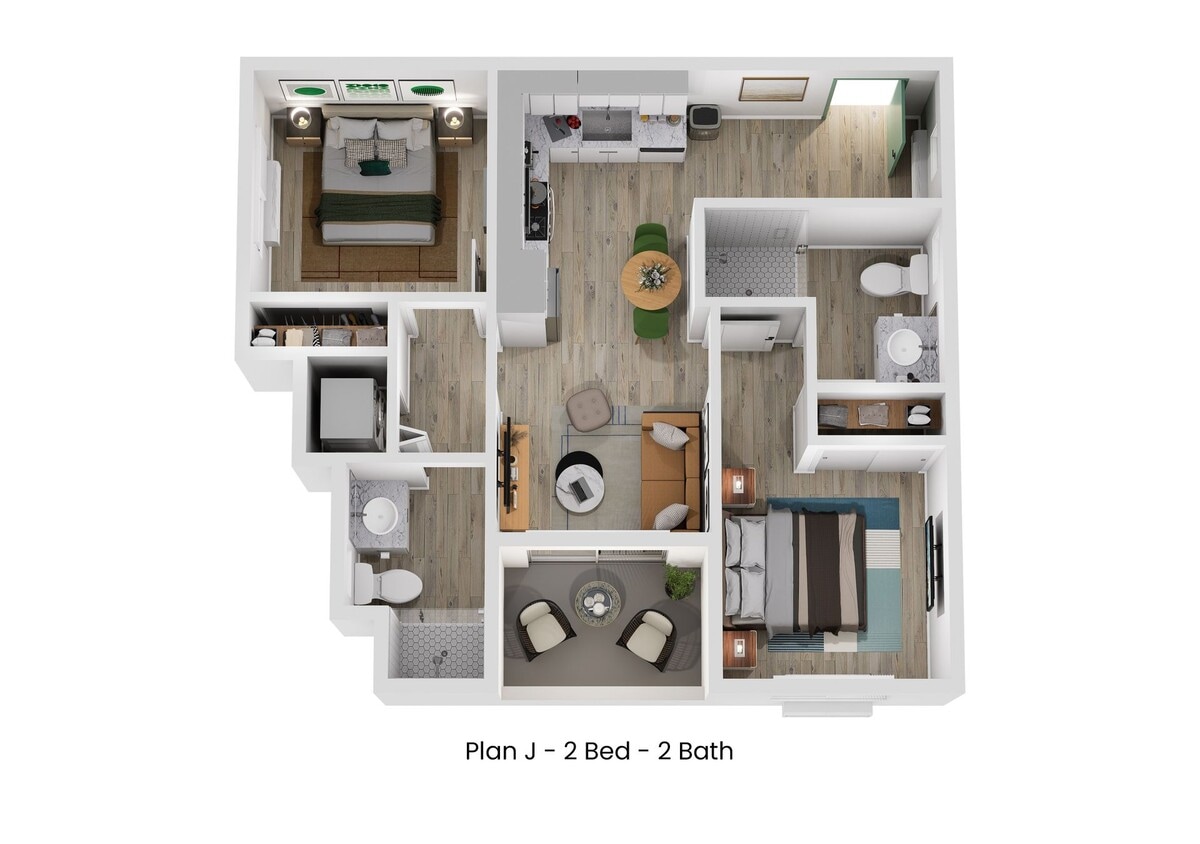 Floor Plan - Plan J - 2 x 2