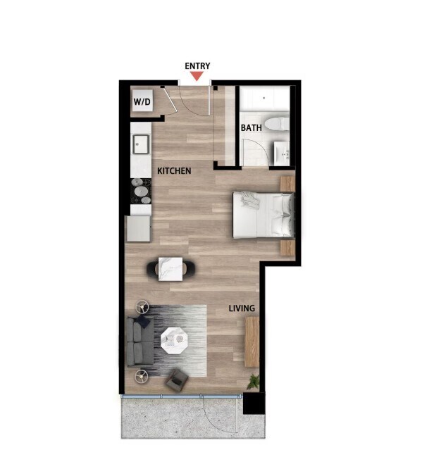 Floor Plan - Studio - 503 sqft