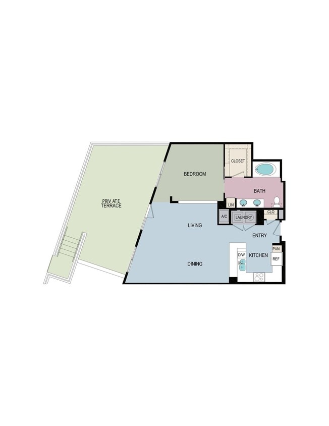 Floor Plan - 1B-Floorplan-Balcony/patio
