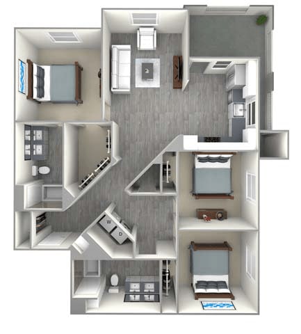 Floor Plan - 3 Bed 2 Bath C1