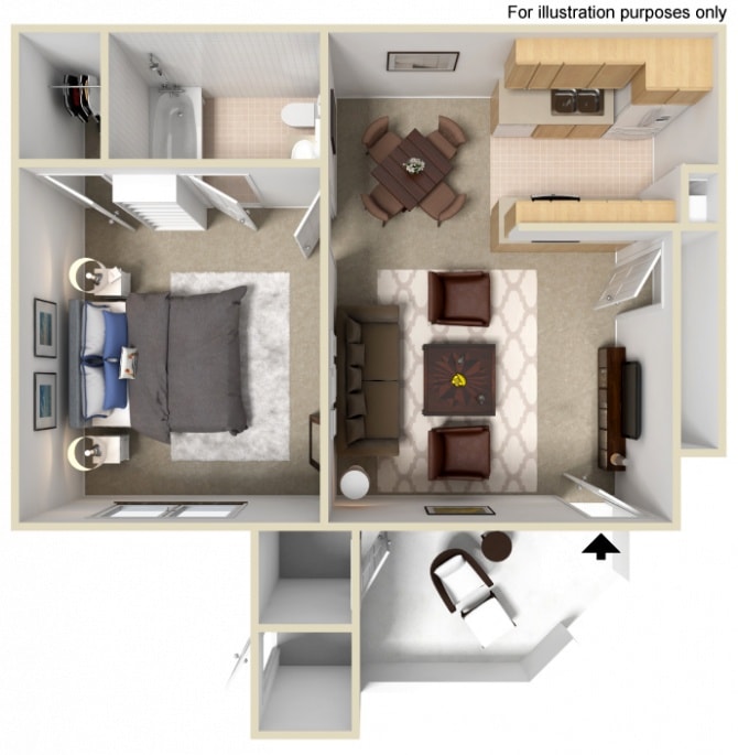 Floor Plan - One Bedroom 