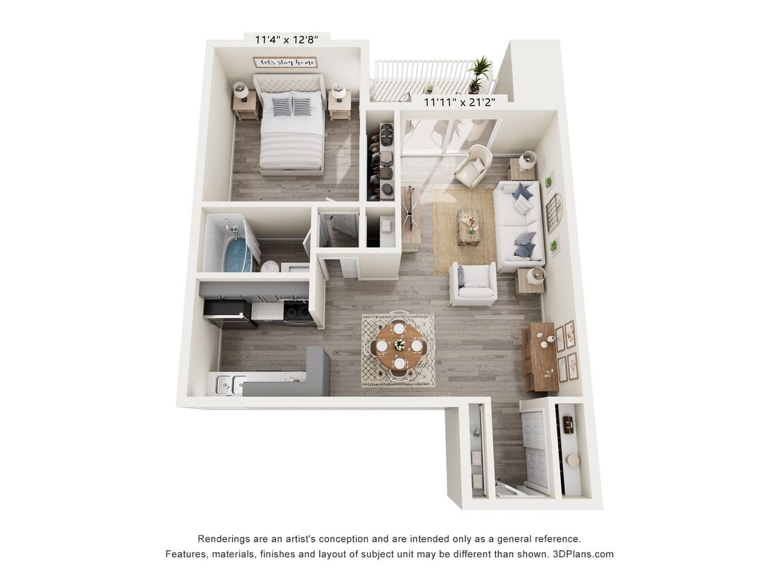 Floor Plan - 1 Bedroom - Haven
