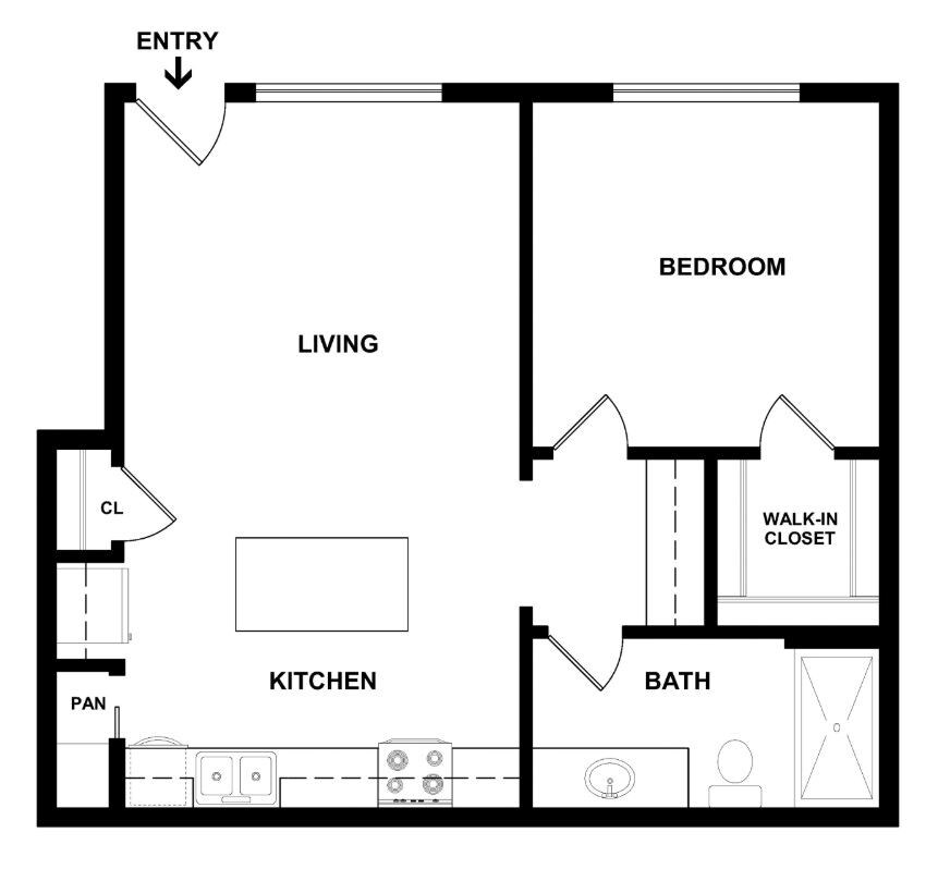 Floor Plan - 1 Bed