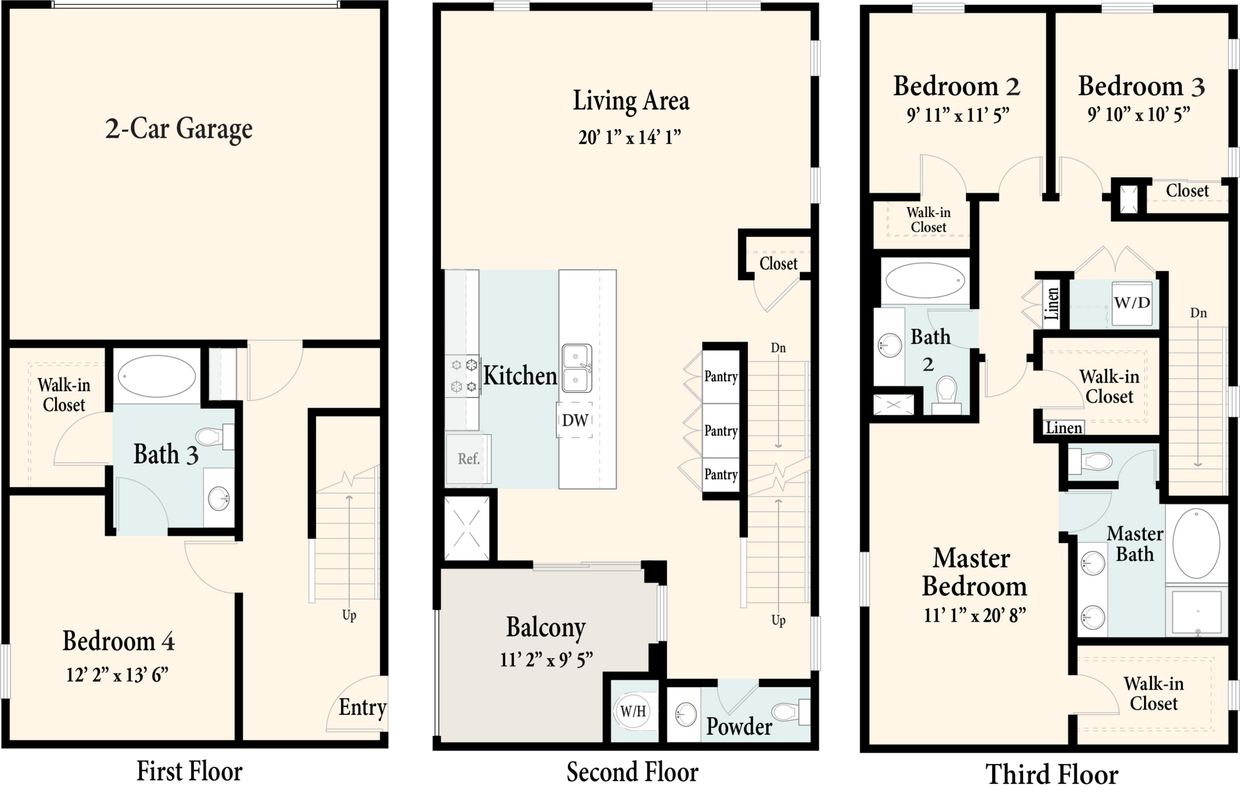 Floor Plan - The Townhomes - Plan 6