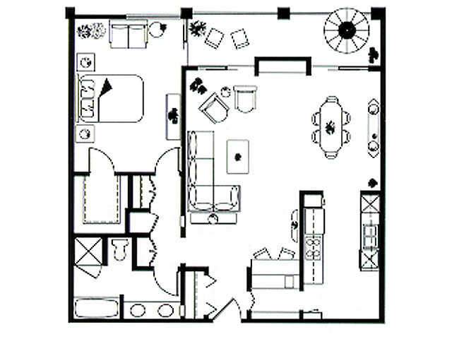 1BR/1BA - 1x1X C