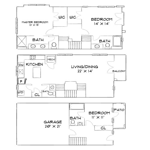 Floor Plan - Design 3A35 Townhome