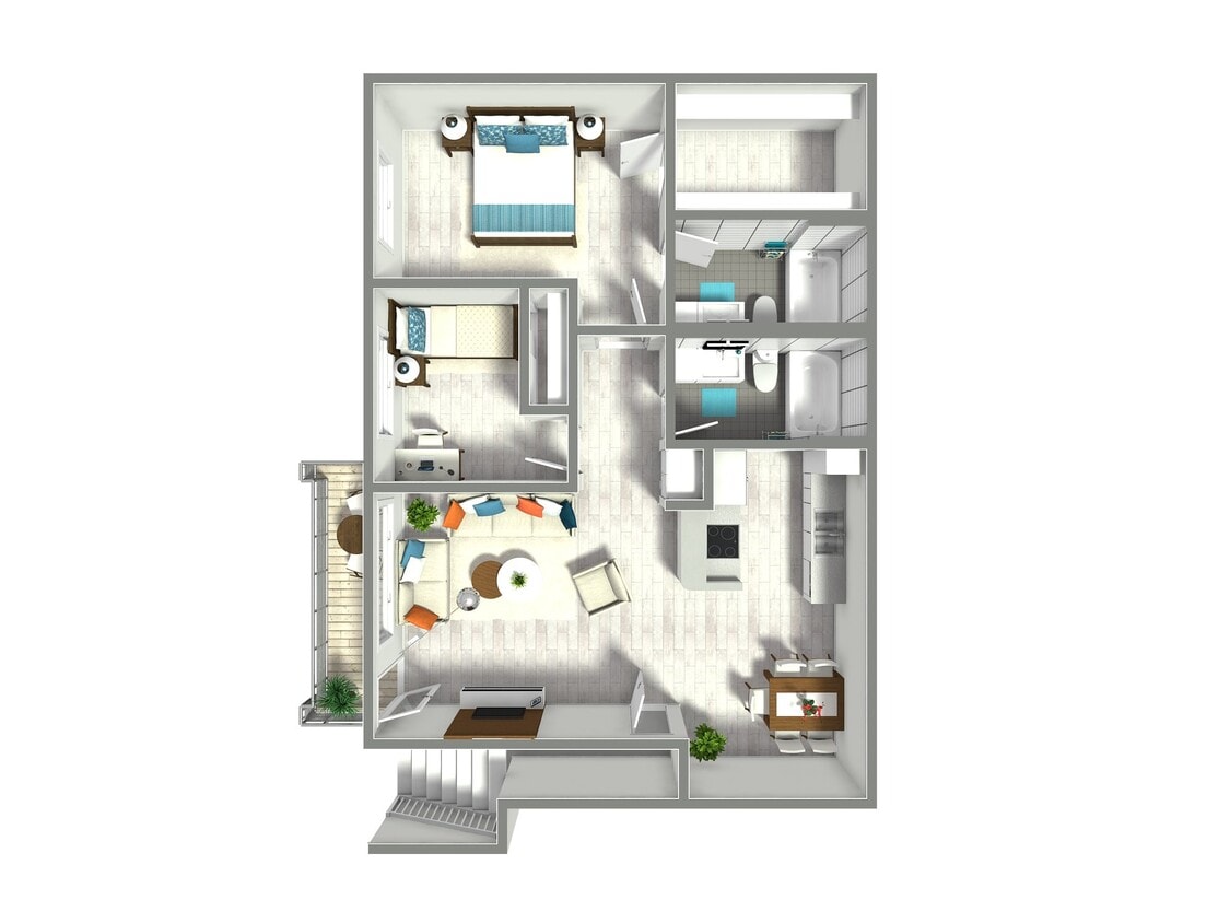 Floor Plan - 2Bed 2Bath