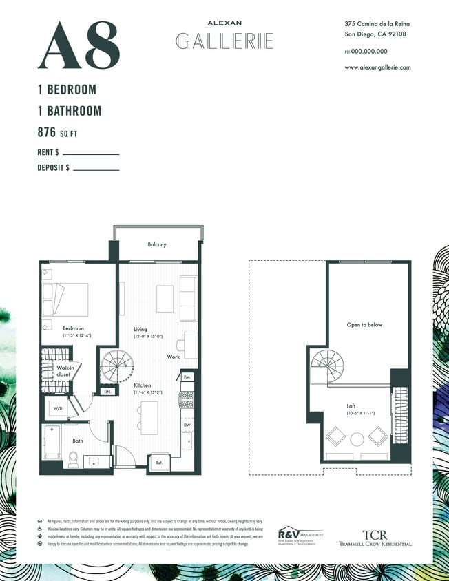 Floor Plan - A8 1x1 Loft
