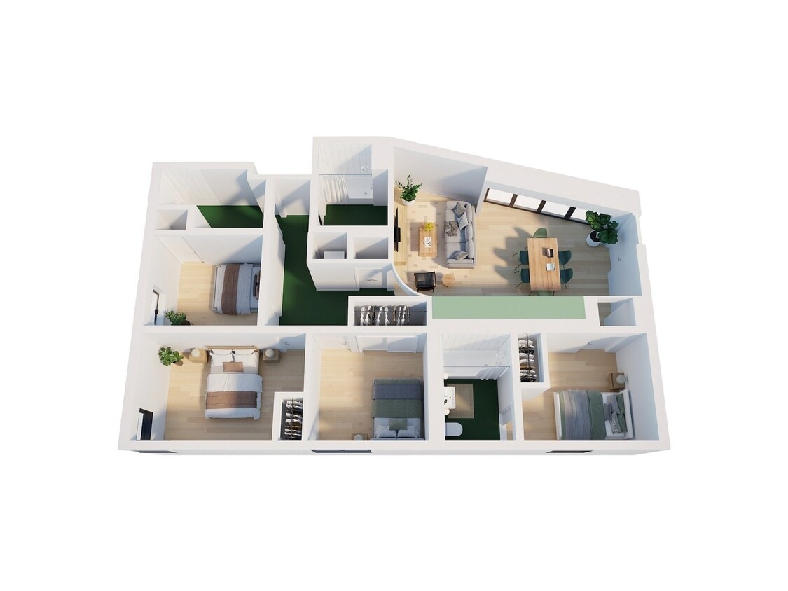 Floor Plan - Co-Living  | Traveler | 4 BR, 2 BA 