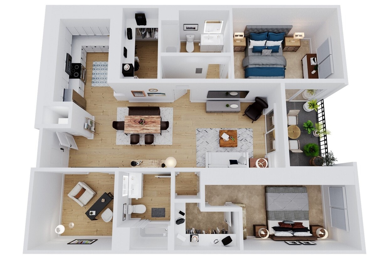 Floor Plan - 2 Bedroom Plus Den, 2 Bathroom