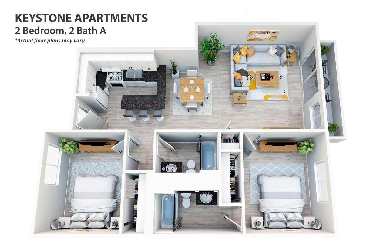 Floor Plan - 2 Bedroom, 2 Bath