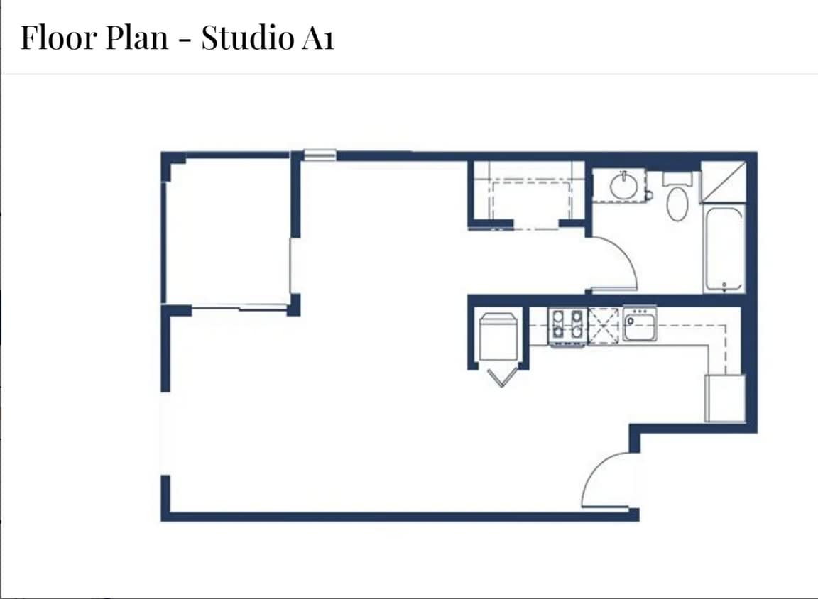 Floor Plan - 1 Month FREE – Huge Loft-Style Studios w/ Sleep...