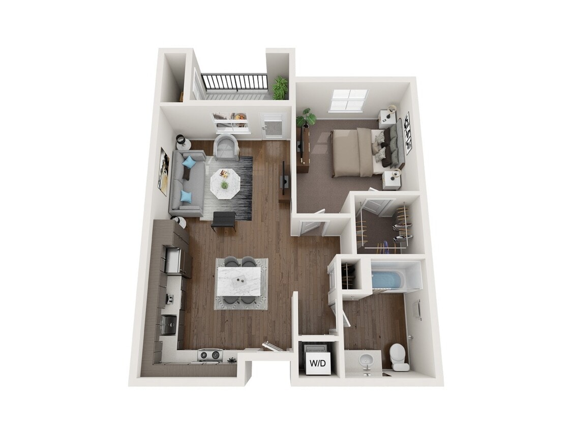 Floor Plan - 1 Bedroom 1 Bathroom