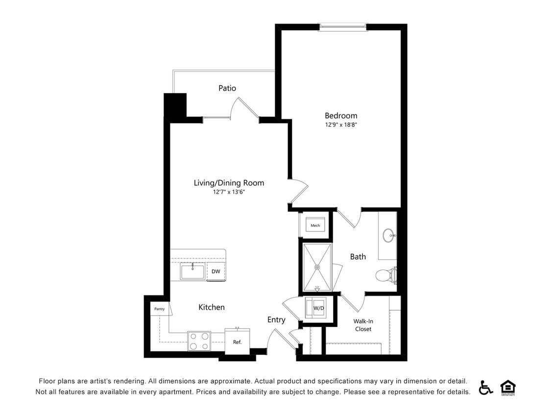 1x1J | 1x1 | 831 sq ft - 1x1J