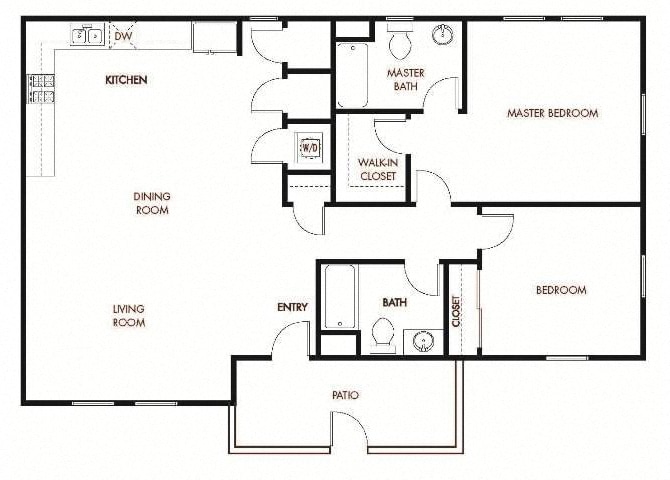 Floor Plan - LIVE - WORK Plan 1 - 2 Bedroom 2 Bath