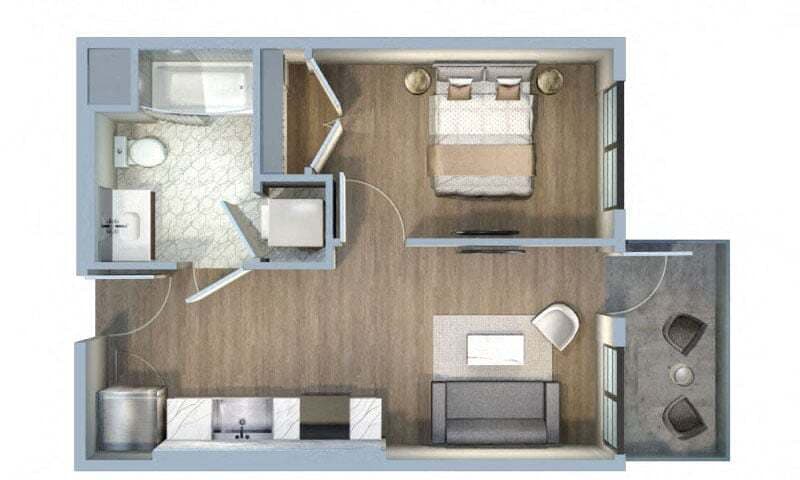 Floor Plan - 1 Bed/1 Bath-1G