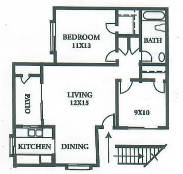 Floor Plan - 2 Bedrooms 1 Bathroom