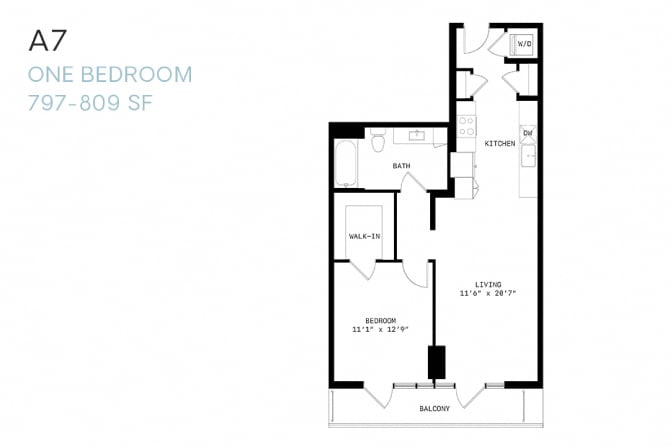 Floor Plan - One Bedroom A7
