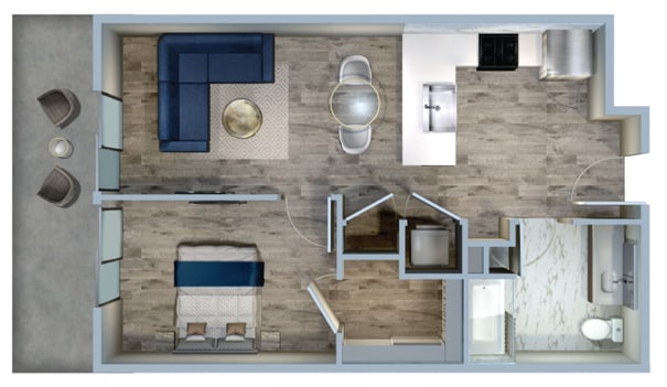 Floor Plan - 1Bed/1Bath-1A