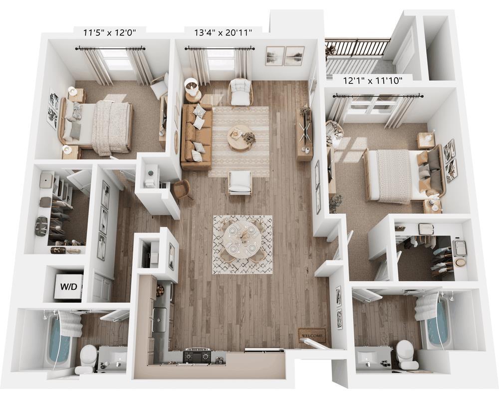 Floor Plan - Two Bedroom - B2C